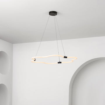 Nuvola 31.5" Contemporary Minimalist Metal/Acrylic Adjustable Dimmable Cloud Integrated LED Chandelier - JONATHAN Y